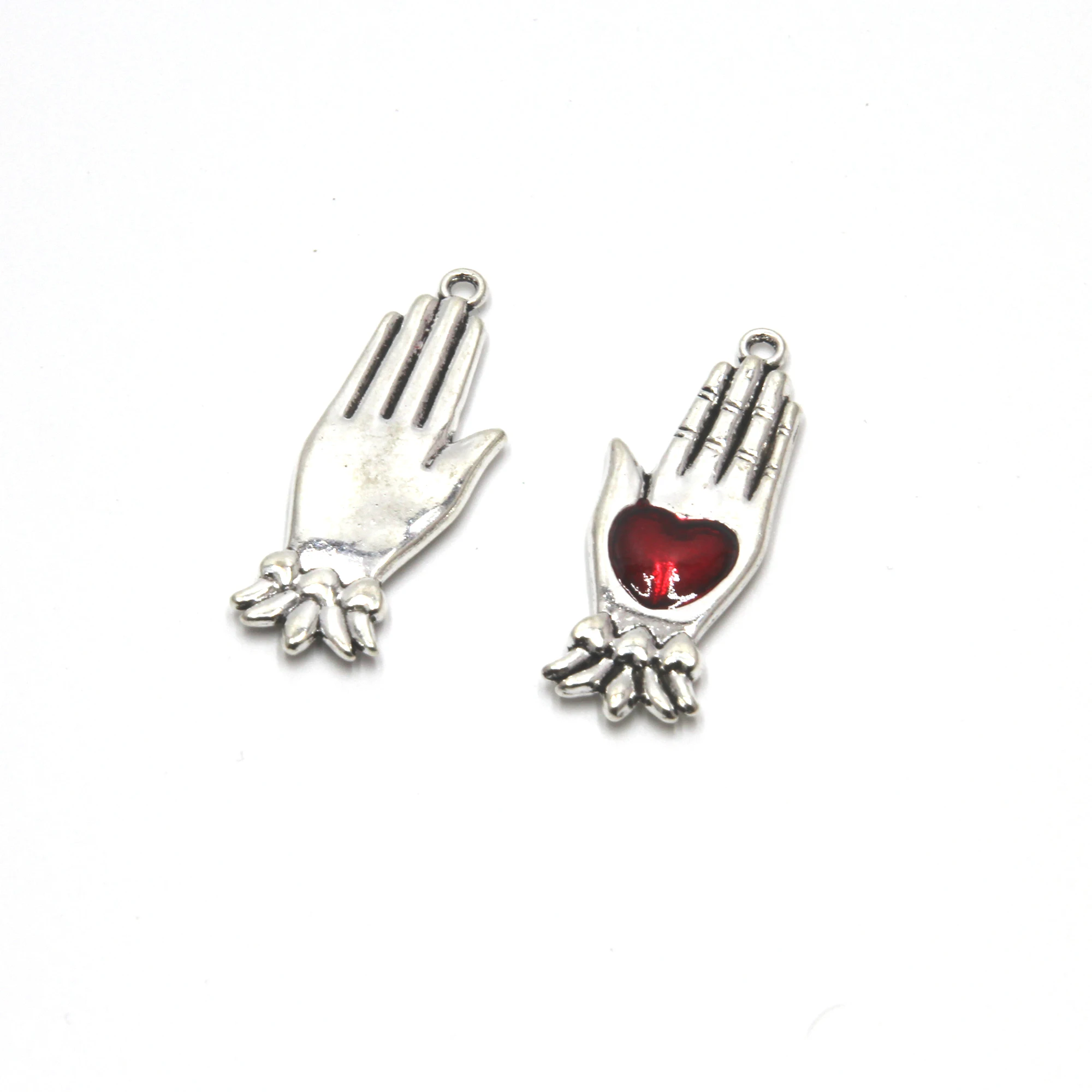 

3 шт., женская подвеска с красным эмалированным сердцем, Готическая подвеска «сделай сам» для изготовления ювелирных изделий 44x16 мм