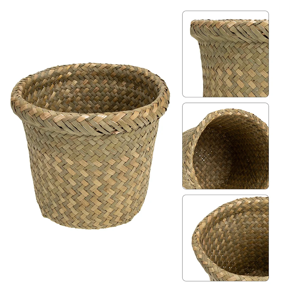 

Woven Baskets Trash Can Rattan Flower Basket Wastebasket Waste Basket Wicker Flower Planter Basket Woven Trash Can Office