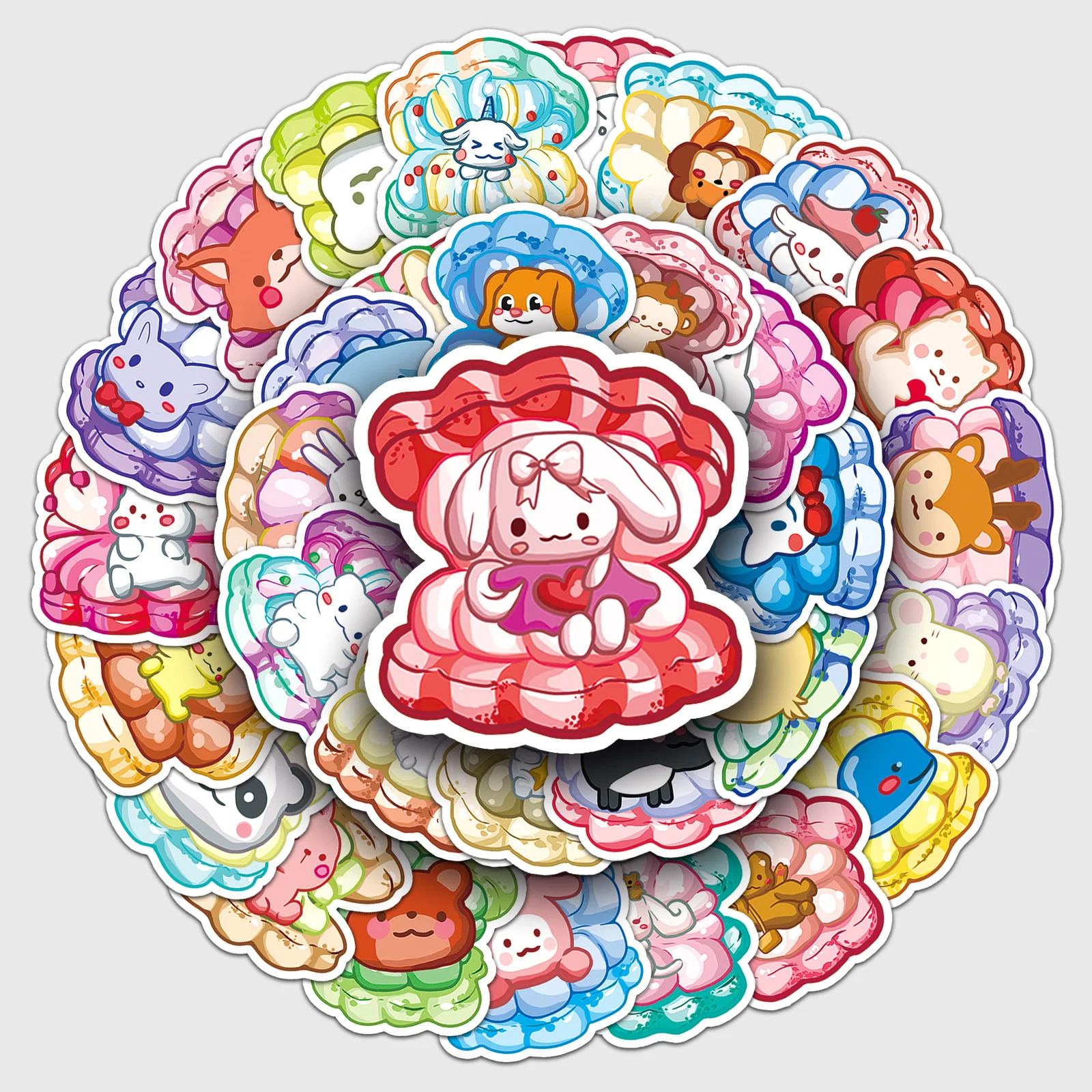 

50Pcs Colorful Macarons Animal Stickers Kawaii Cartoon Decorative Decals DIY Phone Laptop Bottle Diary Scrapbooking Kids Toy B2