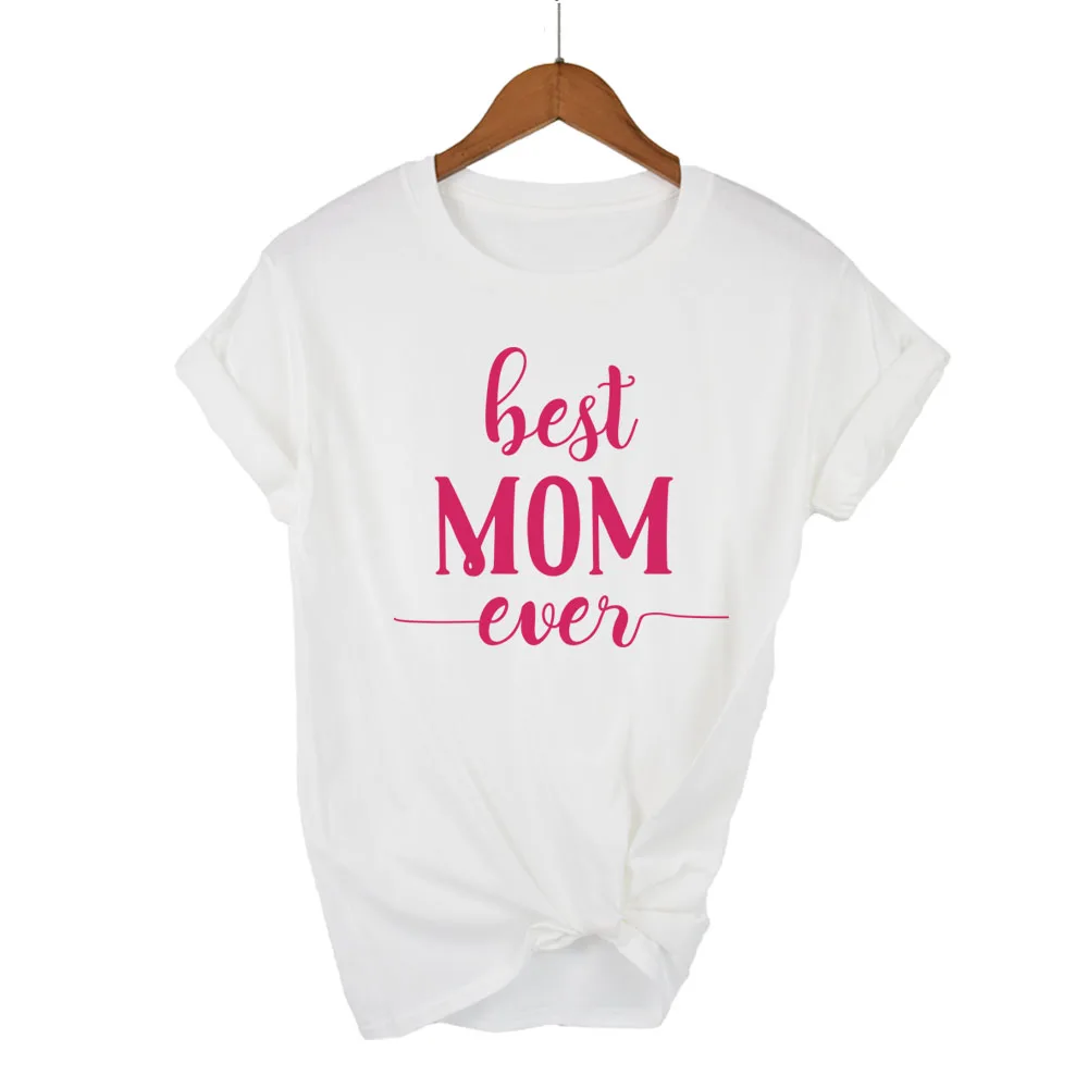 Футболка с принтом Best Mom Ever женская летняя футболка короткими рукавами для женщин