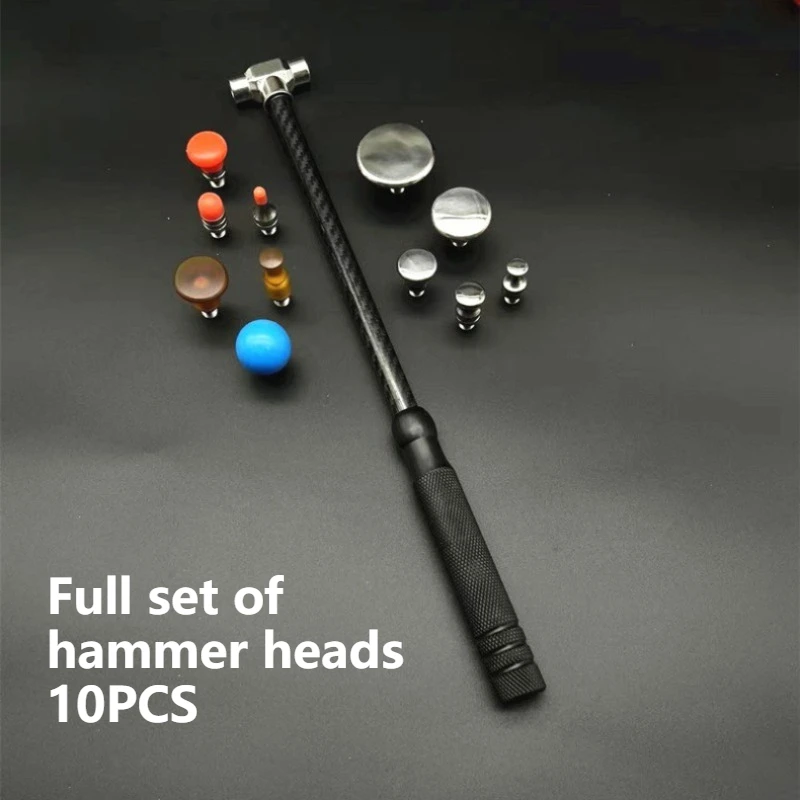 Автомобильный молоток для ремонта вмятин, ударный молоток для выравнивания кузова, сменный инструмент для бесследного ремонта, углеродное волокно и нержавеющая сталь