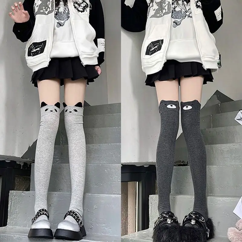 

Newly Kawaii Winter Warm Sleep Sock Thicken Girl Animal Sleeping Over Knee Long Socks Striped Cute Compression Thigh High Socks