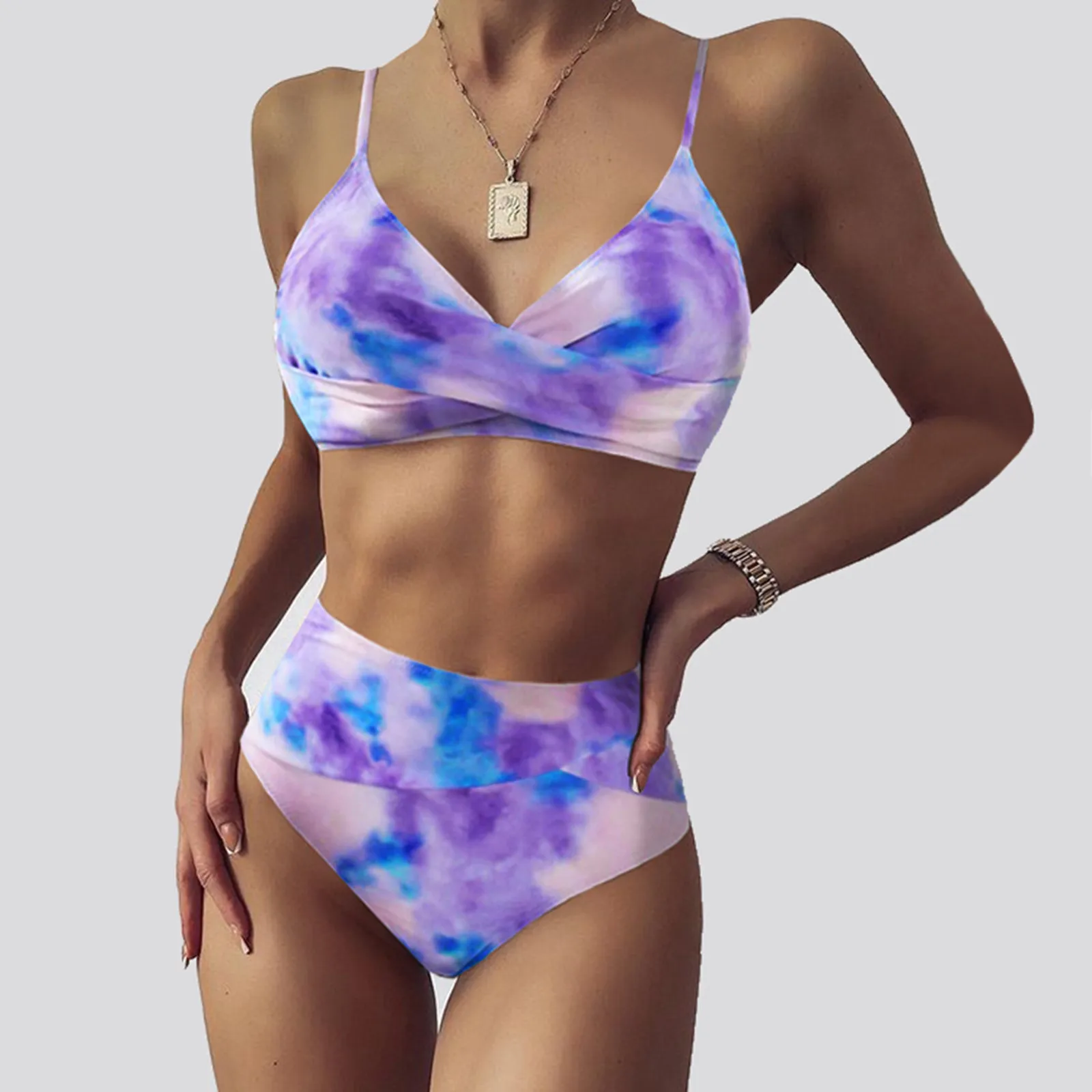 

Beachwear Female Swimsuit Women Tie-dye Push Bikinis Print Bandage Swimwear Up Swimwears Tankinis Swimwears brazilian panties