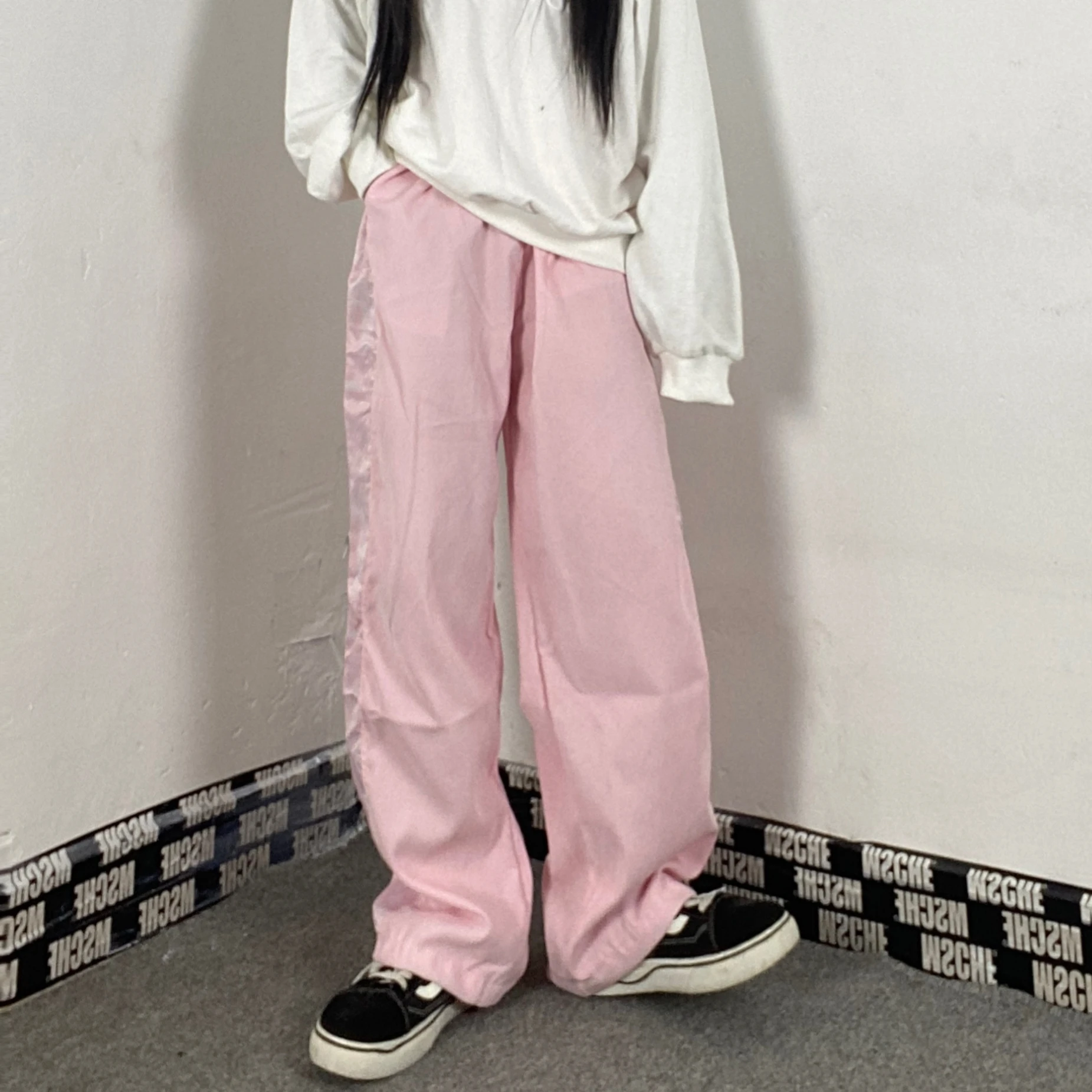 

Cashew Nut Flower Casual Pants Thin Loose Drawstring Feet Ins Tide Spring and Autumn Trousers Cargo Pants Women