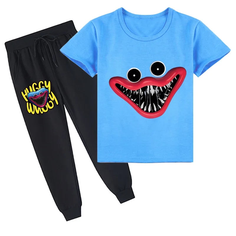 

Video Game Poppy Playtime Clothes Kids Summer Short Sleeve T-Shirt+long Pants 2pcs Set baby Boys Sportsuit toddler Girl Outfits