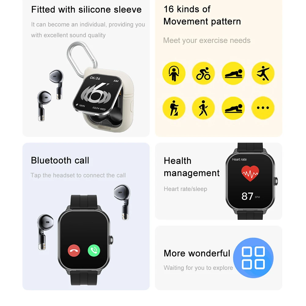 Смарт-часы с Bluetooth фитнес-трекером пульсометром и музыкой