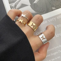 trendy gold butterfly rings for women men lover couple rings set friendship engagement wedding open rings 2022 jewelry