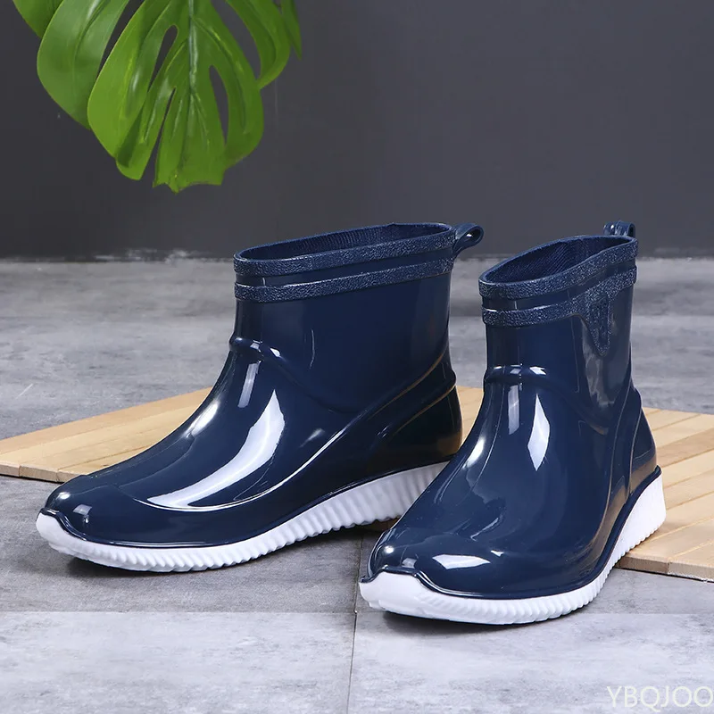 

Water Shoes men Ankle Shoes Rain Boots Pvc Rainboots for men 2022 Solid Color Fashion Fishing Boots Ankle