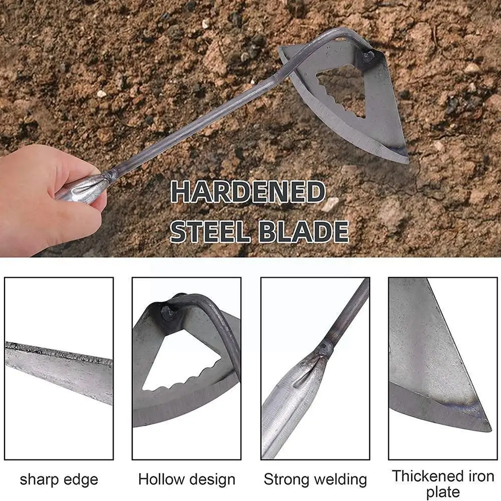 

All-steel Hardened Hollow Hoe Handheld Weeding Rake Agriculture Ranch Garden Tools Vegetable Farm Accessories Planting E3D7