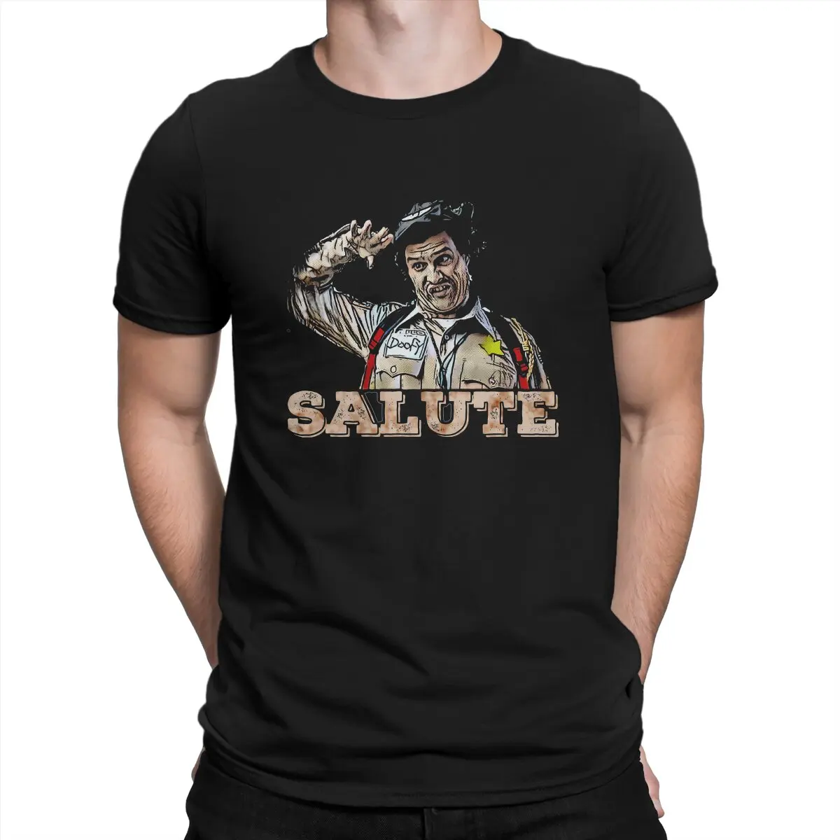 

Funny Salute T-Shirts Men Round Collar 100% Cotton T Shirts The Terminator Short Sleeve Tees Gift Idea Clothes