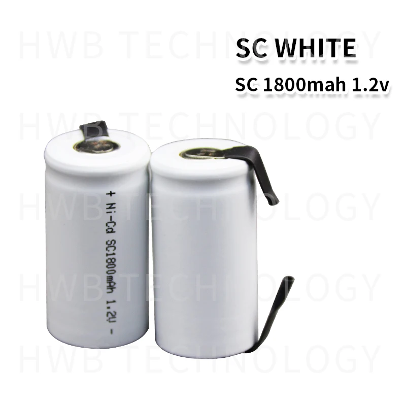 5 шт./лот Sub C SC 1 2 V 1800mAh Ni-Cd Ni Cd аккумуляторные батареи белого цвета Бесплатная