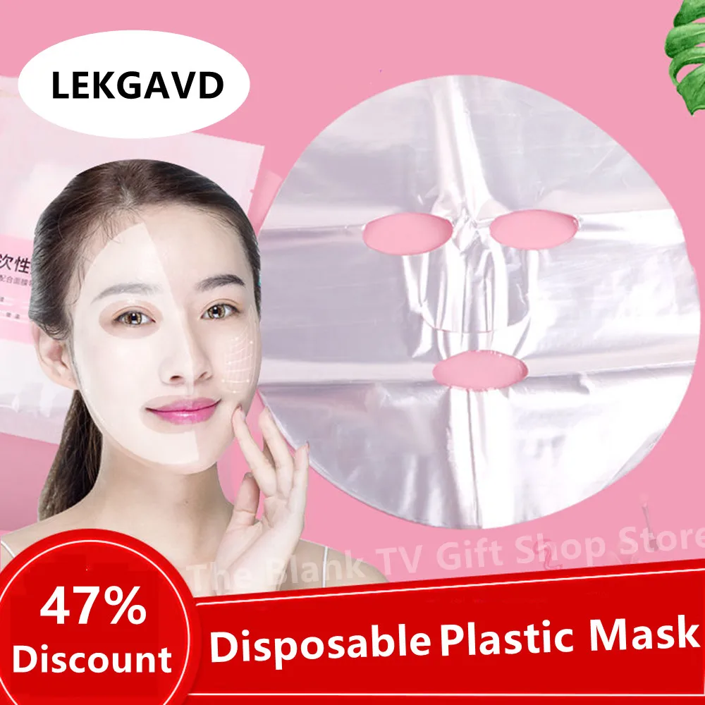 

Disposable Face Plastic Film Full Face Cleaner Mask Neck Stickers Paper Transparent PE Masks Wrap Facial Beauty Healthy Tool