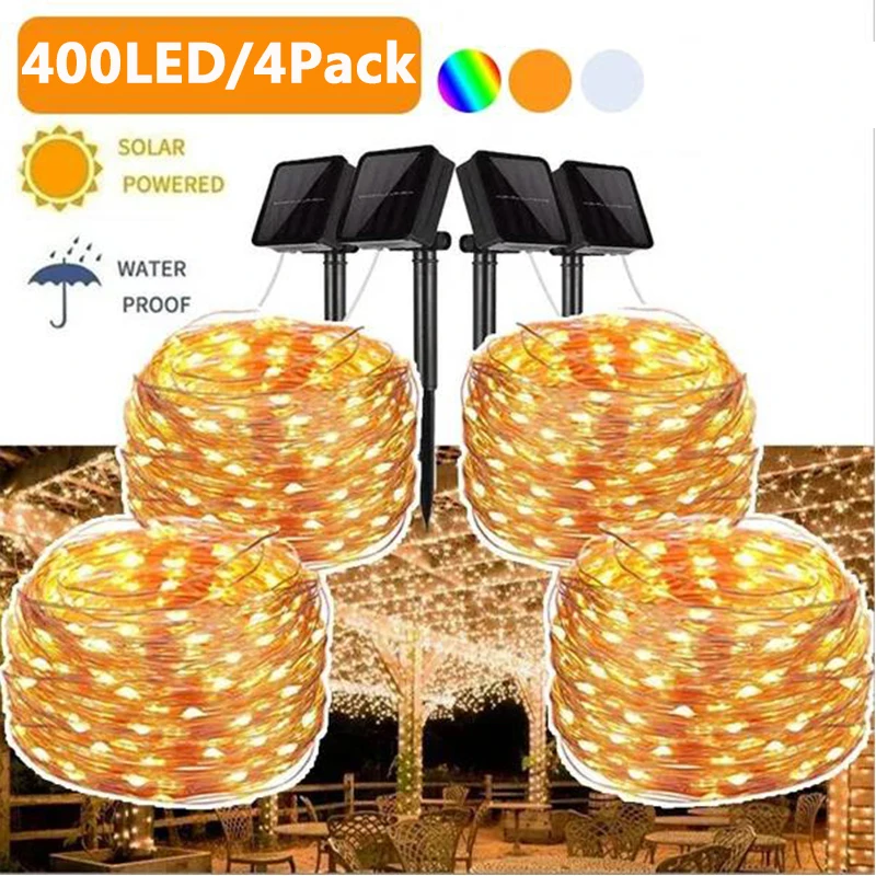 

50/100/200/300/400LED Solar LED Light Outdoor Festoon Garden Fairy Light String Waterproof Christmas Garland Yard Decoration