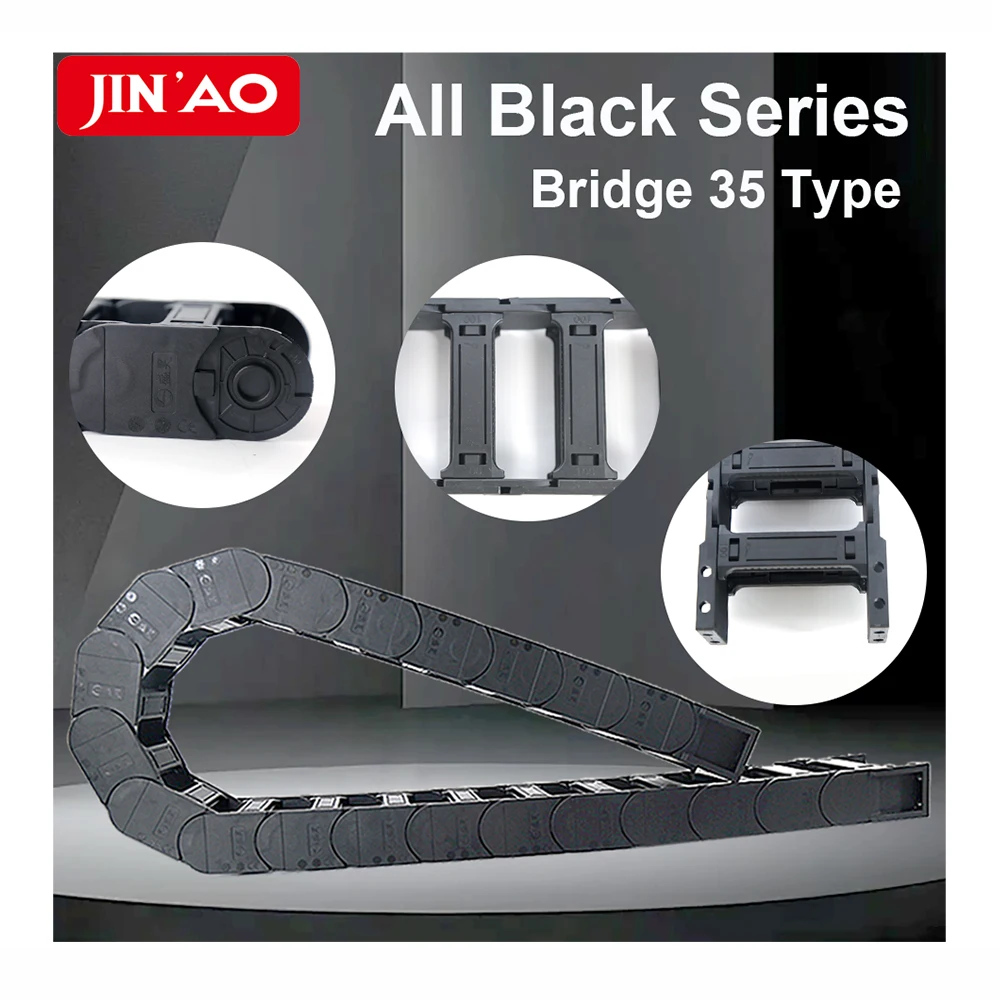 Фото Электрический гибкий кабельный канал с ЧПУ, нейлоновый черный пластиковый кабельный короб, кабельная цепь для транспортировки кабелей №5