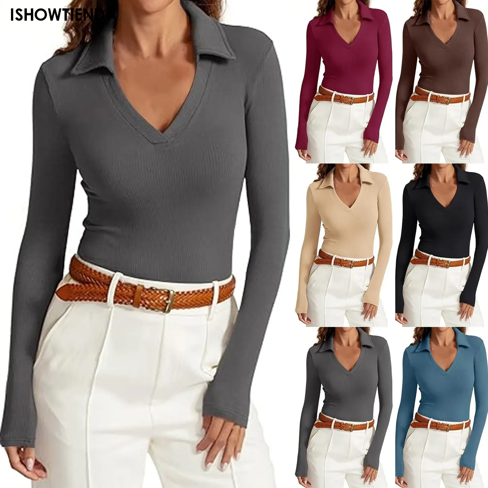 Женские рубашки с лацканами Y2 рубашка длинным рукавом сексуальный приталенный