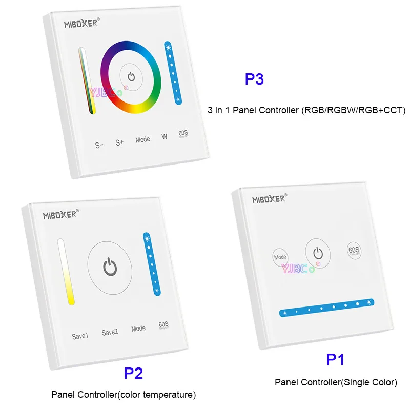 Miboxer P1/P2/P3 2,4 GHz Drahtlose Wand-montiert 86 Schalter 3 in1 RGB/RGBW/RGB + CCT/Einzel Farbe/farbe temperatur Panel Controller