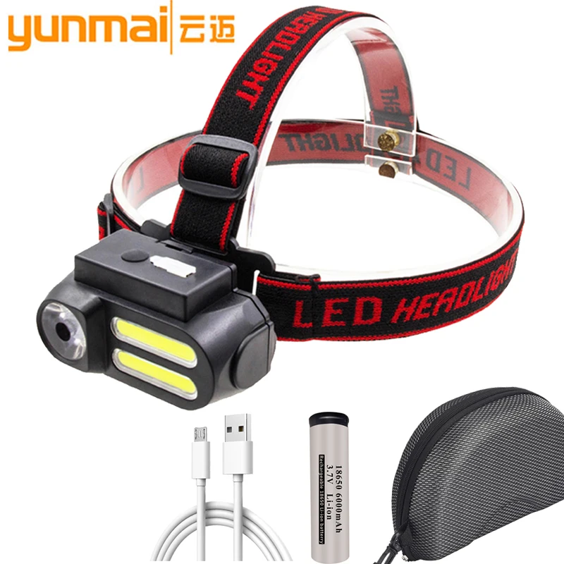 

Led Headlamp XP-G Q5 COB Fishing Headlight Use Rechargeable 18650 Battery Head Flashlight Lamp Torch for Cycling Light