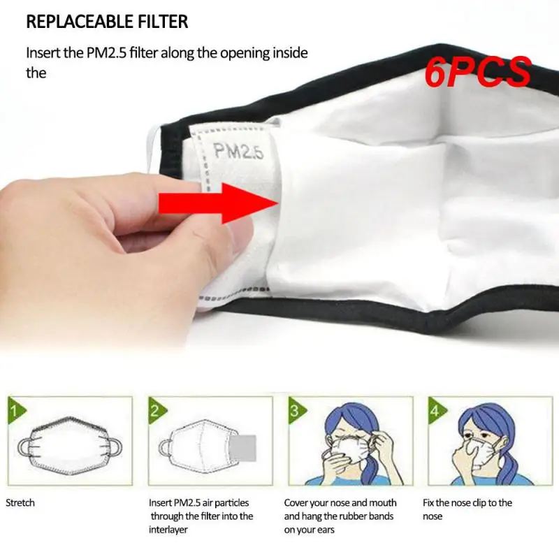 

Маска велосипедная многоразовая с активированным углем, 6 шт.