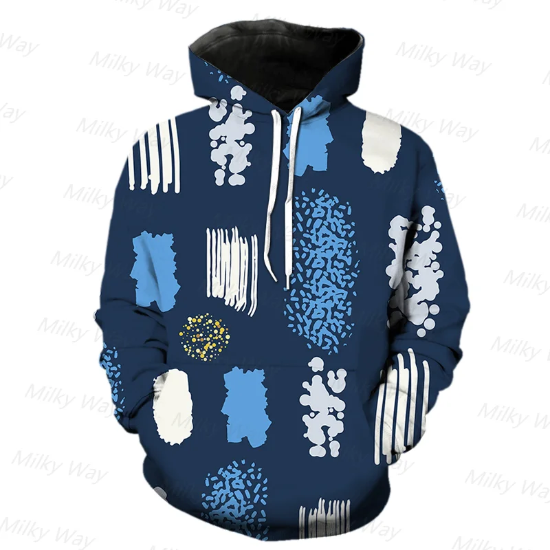 

Men's Colorful Oil Painting Hoodie Fashion Long Sleeve Clothing Casual Hooded Male Large Size Streetwear Outdoor Coat With Hat