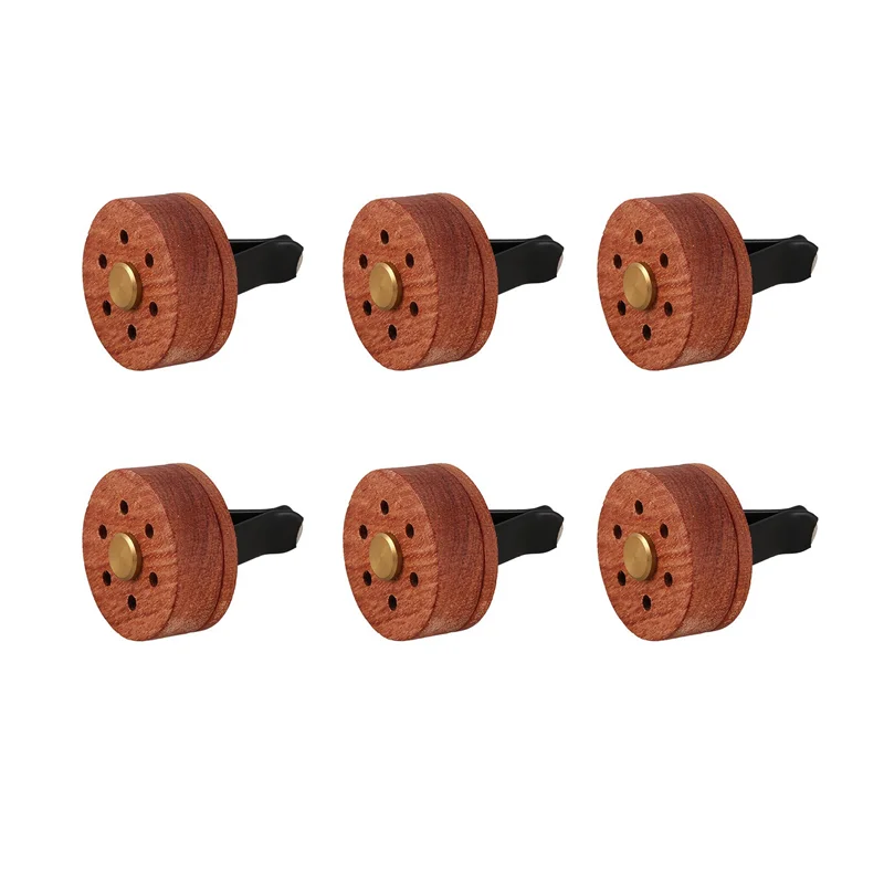 

6X Essential Oil Diffuser for Car with Vent Clip, Wooden Stainless Steel Lava Stone Aromatherapy Diffuser Air Freshener