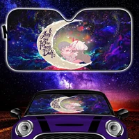 darling in the franxx hiro and zero two love you to the moon galaxy car auto sunshades