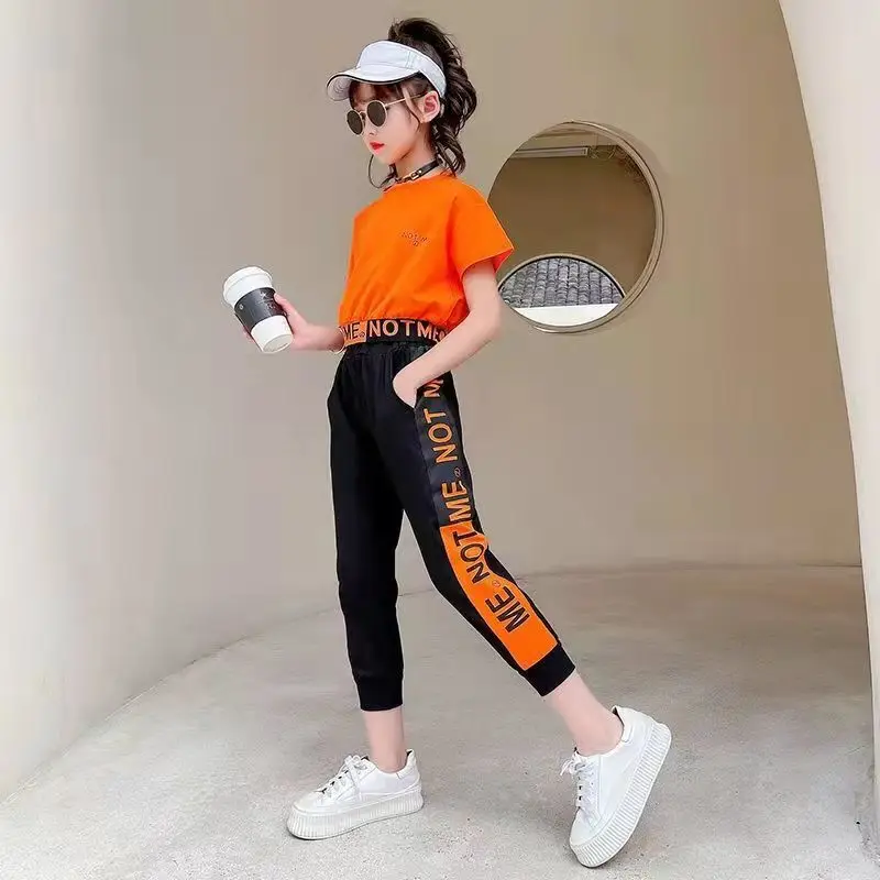 Новый летний комплект одежды для маленьких девочек 2022 рубашка с коротким рукавом