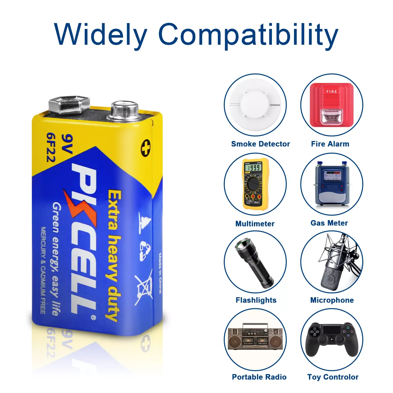 

202310Pcs PKCELL Battery 9V 6F22 Super Heavy Duty Batteries Dry Batteria For Pinpointer Metal Detector Multimeter Microphonessol