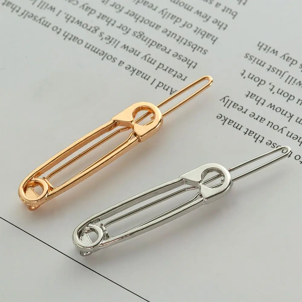

Fashion Gold Silver Hair Clips for Women Safety Pin Hairpins Brooch Pin Shape Barrettes Stylish Hair Accessories Jewelry Gift