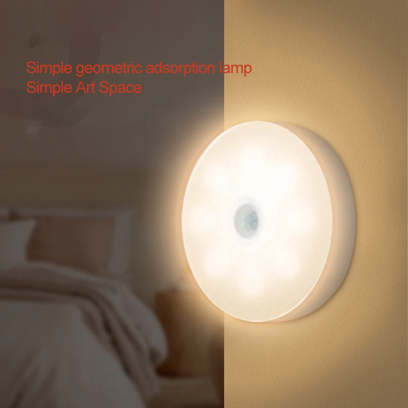 Plug In Usb Rechargeable Night Light Motion Sensor Lamp Bedroom Decoration Christmas Gift Bedside Student Sensor Light for Home