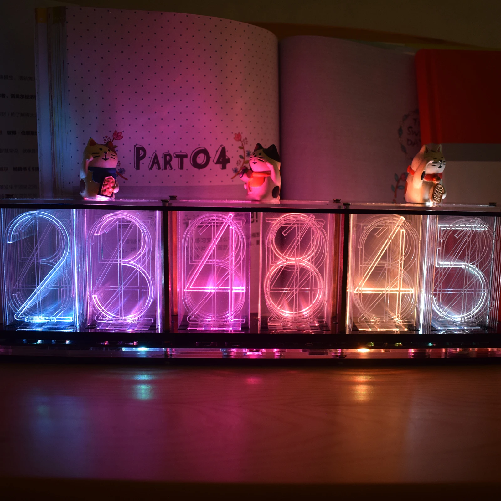 

DIY LED Digital Retro Glow Analog Nixie Tube DS3231 Electronic Clock RGB Full Color Music Spectrum Display Kit