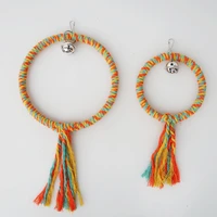 1pcs parrot hanging braided ropes parrot swing supplies budgie chew game bird cage cockatiel toy colorful cotton rope