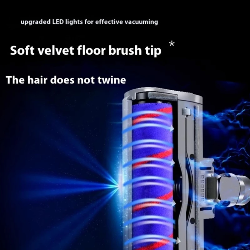 Для Dyson V15 V11 V10 V8 V7 насадка для пылесоса мягкая роликовая щетка замена с подсветкой