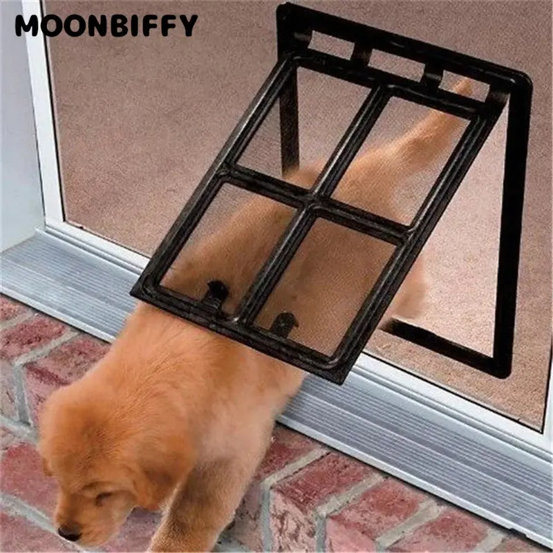 Lockable Plastic Pet Dog Cat Kitty Door for Screen Window Se
