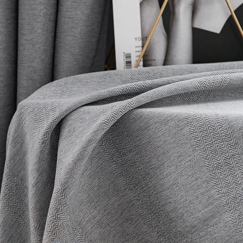 

Blackout Curtains for The Living Room Bedroom Windows Vertical Grain Cotton Linen Heat Insulation Hook Type Shade Cloth