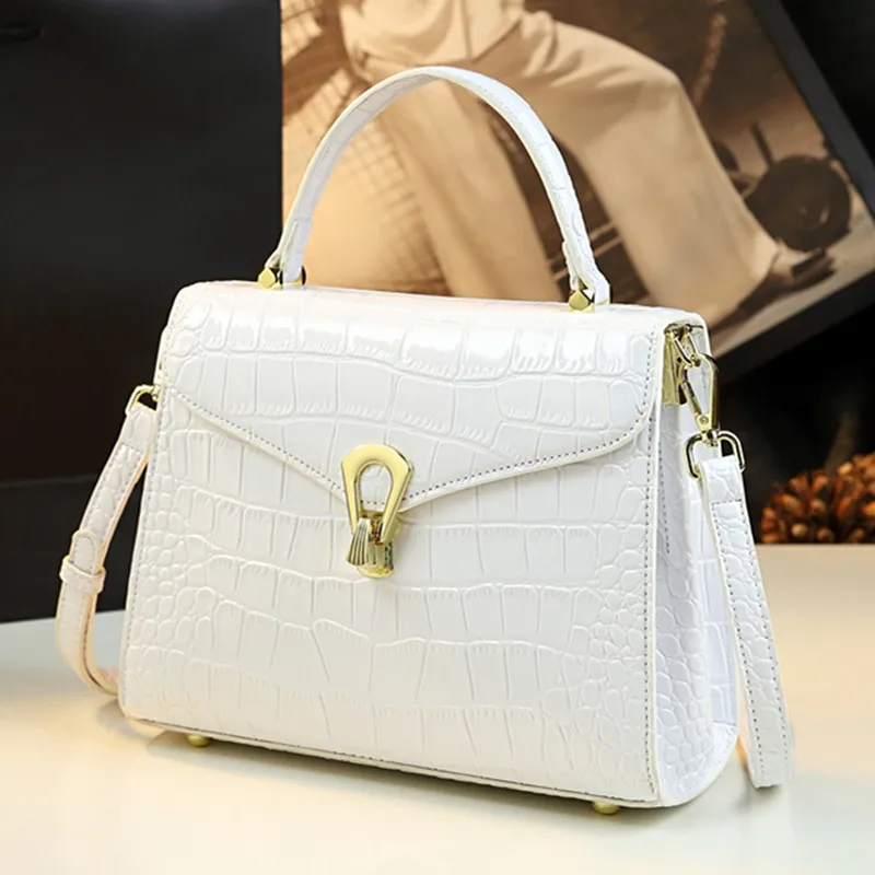 

Crocodile Pattern Leather Women's Handbags 2023 Luxury Fashion Brand Female Shoulder Crossbody Bag Portable Slung Shell Bags