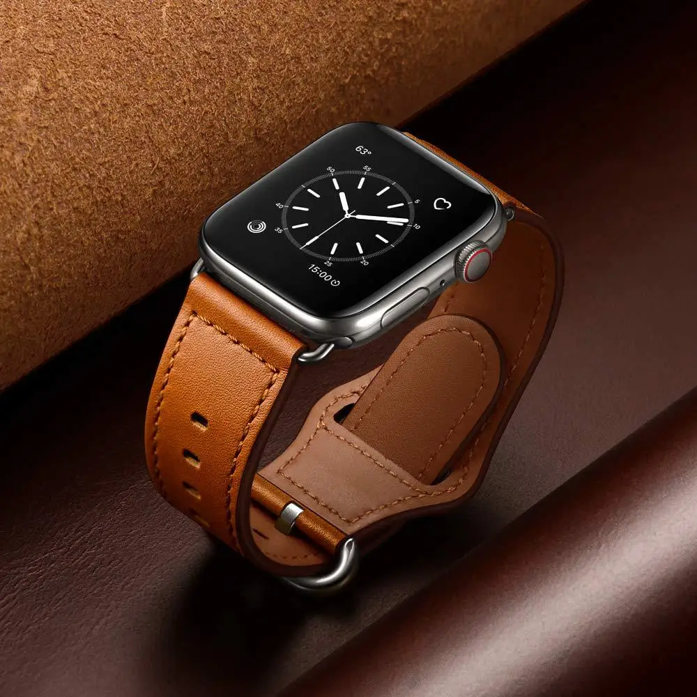 

Leather strap For Apple watch band 44mm 45mm 41mm 40mm 42mm 38mm smartwatch wristband correa bracelet iWatch series 3 4 5 6 SE 7