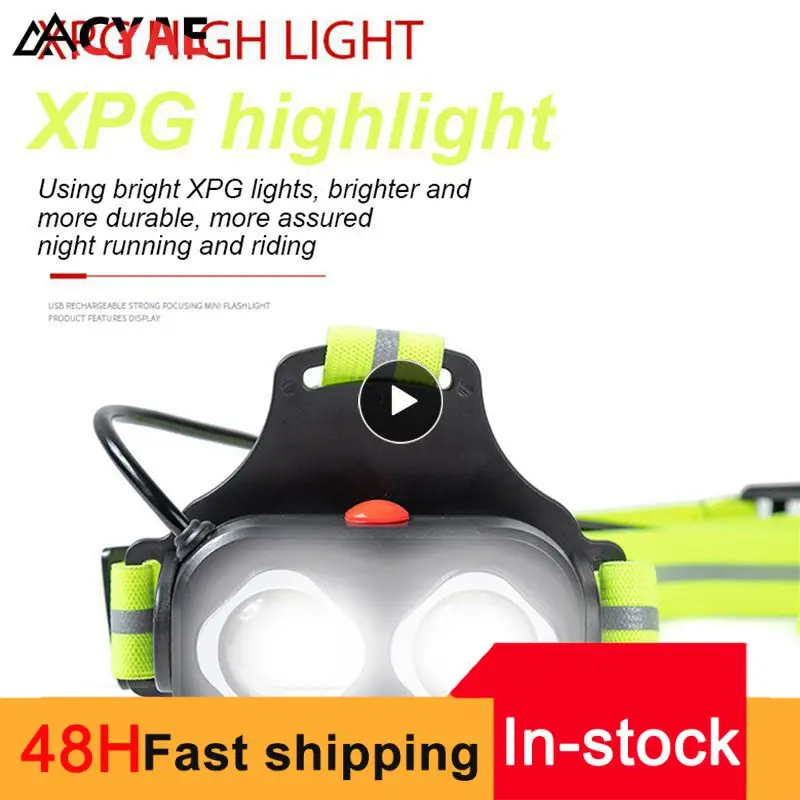

Double Headlamp USB Charging Headlight Head Flashlight Torch Lanterna For Outdoor Camping Night Fishing Running Light