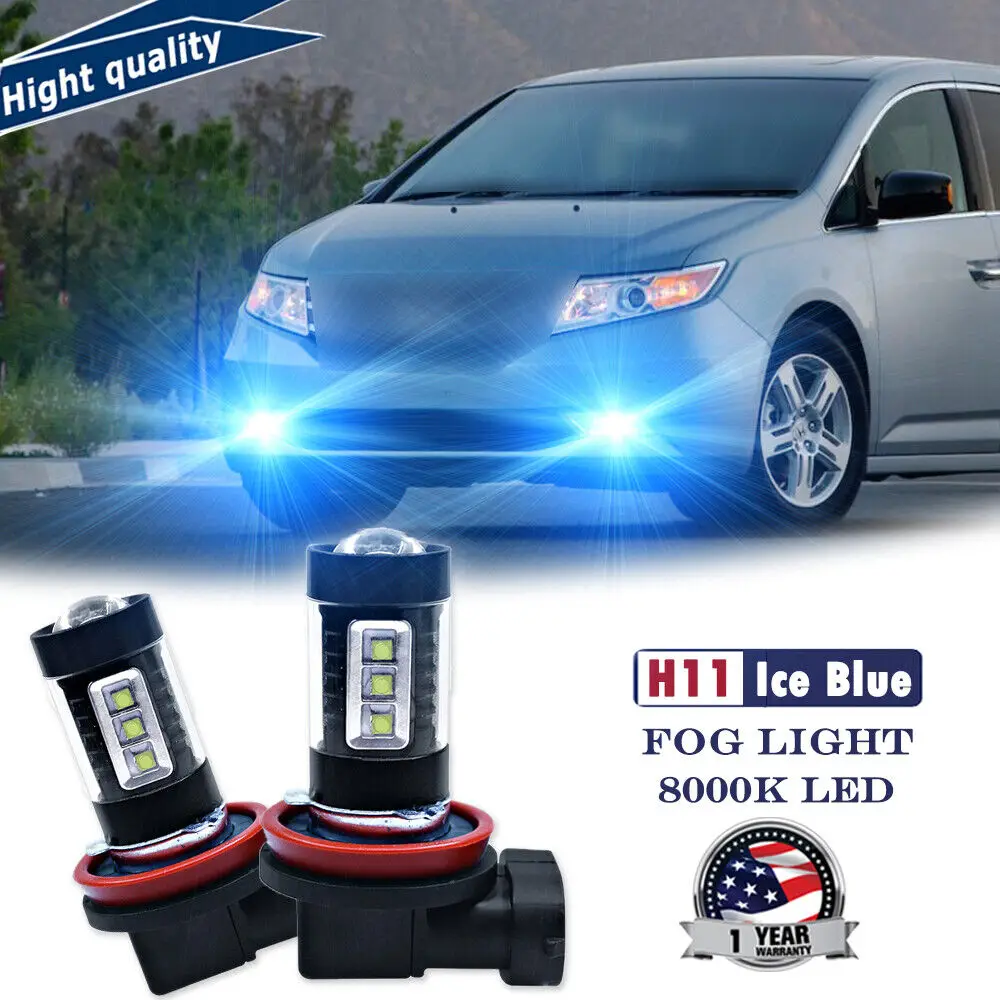 

New Ice Blue 80W H11 Fog Light 16SMD For Honda Civic CR-V HR-V Odyssey Ridgeline