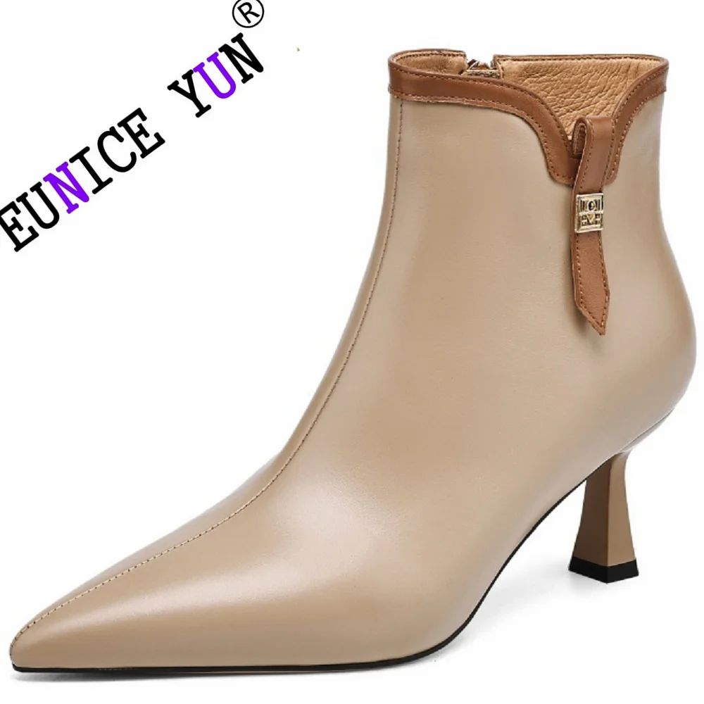 【EUNICE YUN】Новые брендовые ботинки ручной работы из натуральной кожи туфли на