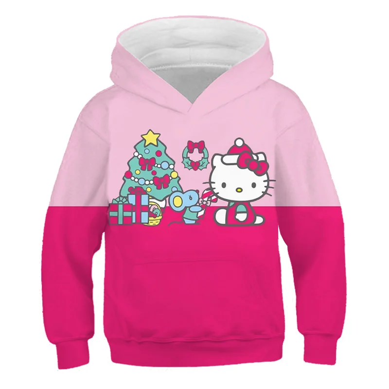 

Hello Kitty Hoodie Girls Clothes Boys Coat Children's Clothing For Baby Kids Girls Hooded Kawaii Sweatshirts Baby Long Sleeve