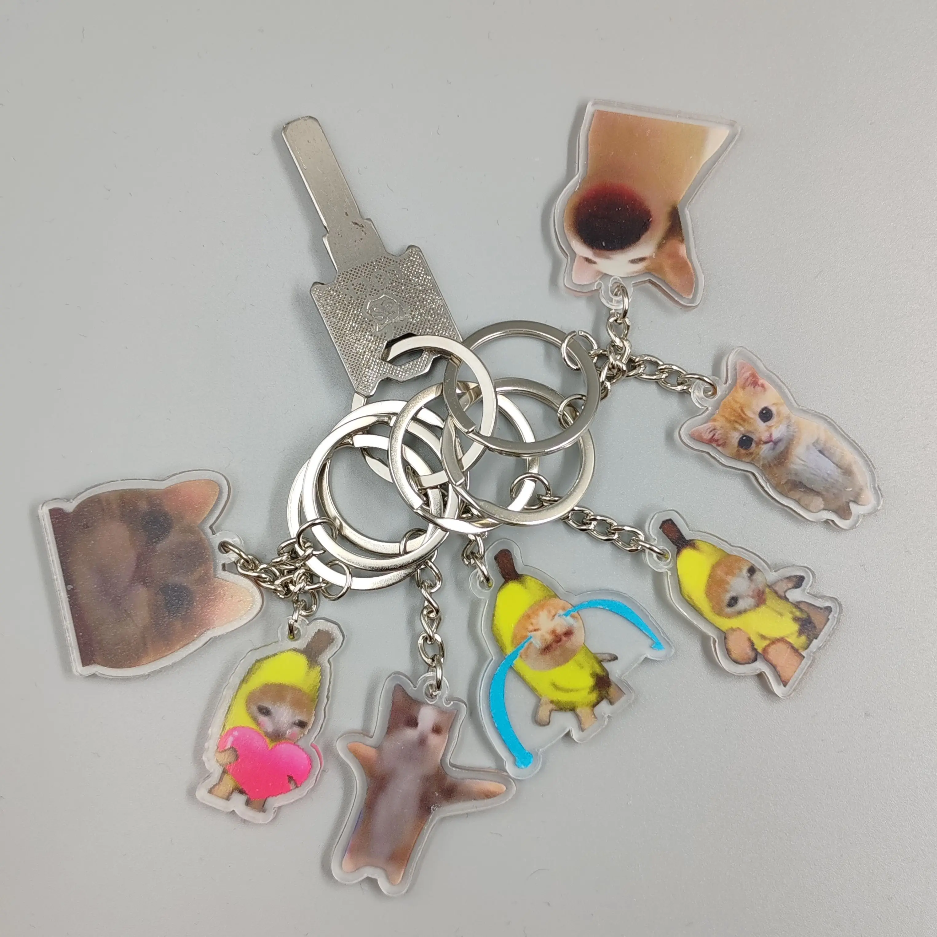 2023 милый счастливый кот банан Кот плач брелок студенческий подарок кошка Эль