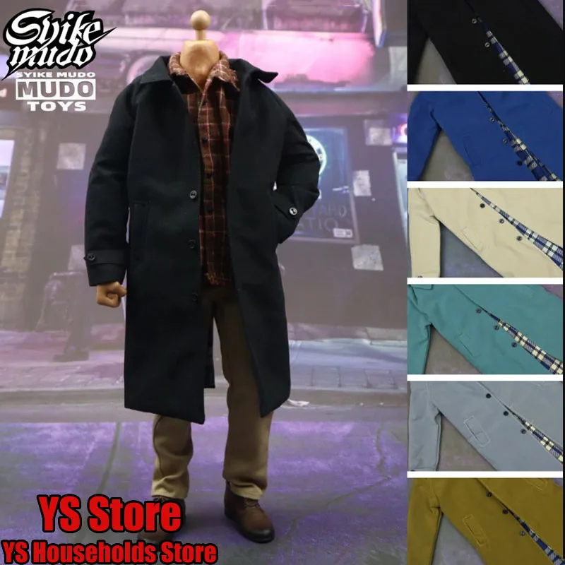 

6 Styles SKM019 1/6 Scale Male Soldier Casual Windbreaker Grid Lining Trench Coat Accessory For 12Inch Action Figure Body Dolls