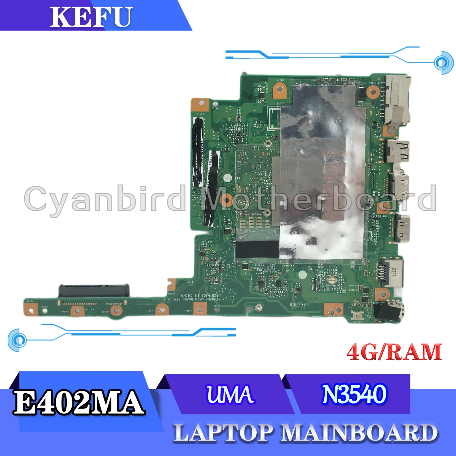 E402MA With CPU:N3540 4G-RAM Laptop Motherboard For ASUS E402 E402M E502M E502 E502MA Mainboard Test OK Maintherboard
