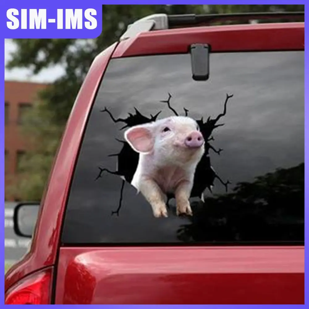 

Pvc Three-dimensional Art Wallpaper Poster Multifunctional Glass Sticke Vivid Pig Wall Sticker Glass Window Door Decoration