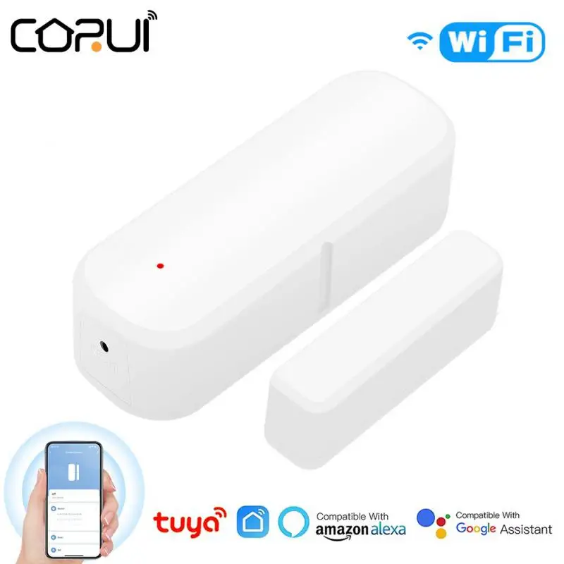

CoRui Tuya Smart WiFi Door Window Sensor Door Magnetic Alarm Detector Independent Magnetic Sensor Work with Alexa Google Home