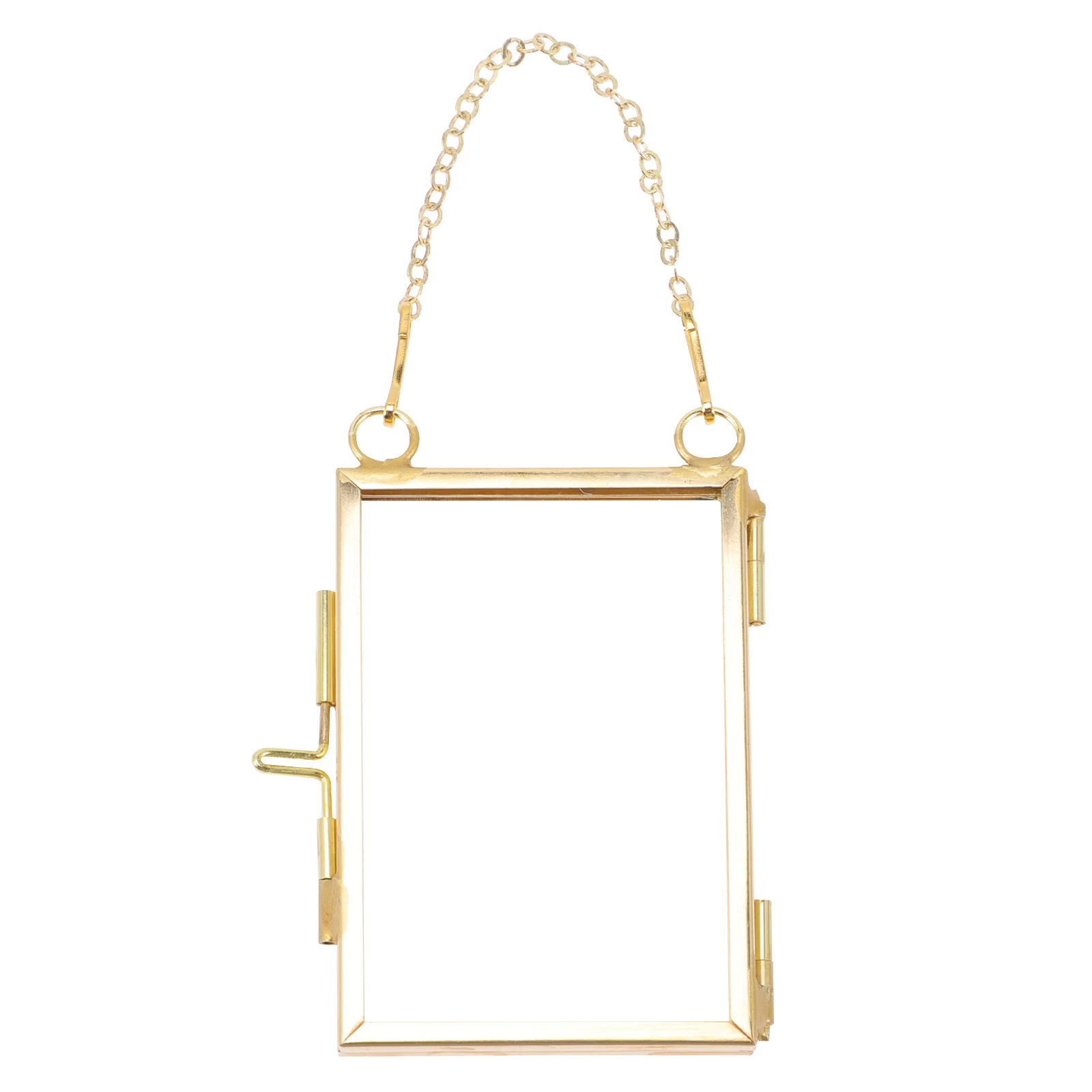 

Frame Photo Hanging Picture Glass Floating Mini Wall Golden Artwork Display Ornament Frames Metaldouble Decorative Showcase