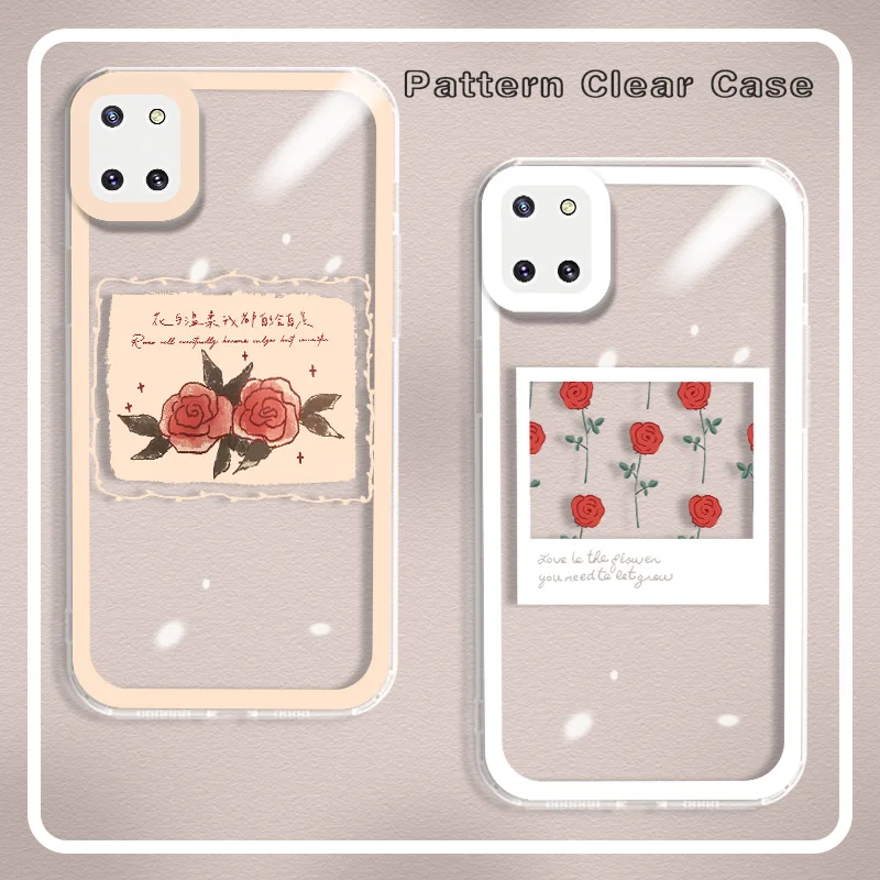 

For Samsung Galaxy Note10 Lite Note10 Plus S20 S21 FE S22 S10 Plus S22 Ultra Case Roses Transparent Phone Cover Silicone Shell