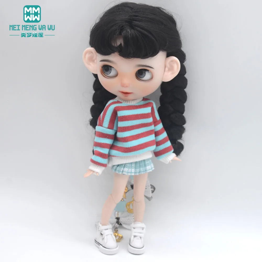 Новая Одежда для кукол Blyth Azone OB22 OB24 аксессуары Модный Полосатый свитер