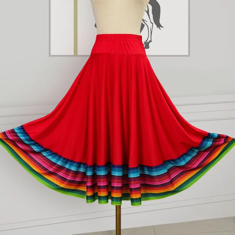

Women's Elegant Elastic High Waist Maxi Skirt 2023 Summer Ladies Casual Solid Color A Line Loose Fit Fold Dance Vestidos M151