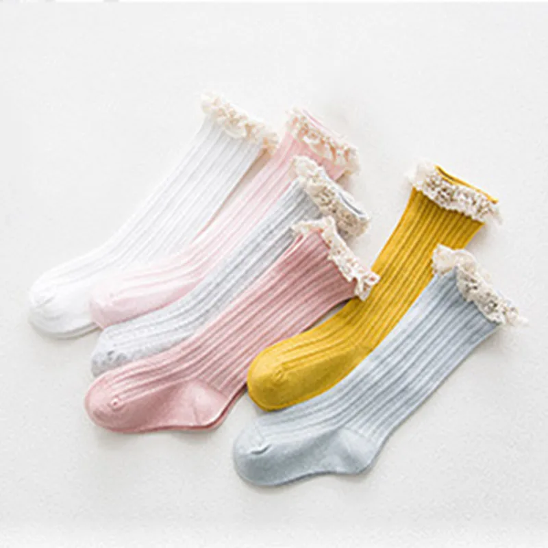 

Spring and autumn new versatile sunscreen cotton edge middle tube socks handmade baby socks with cotton girls socks